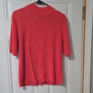Sag Harbor Women's Vibrant Coral Turtleneck Sweater